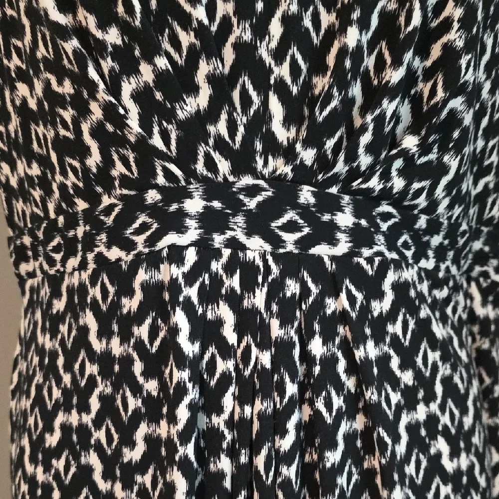 Daisy Fuentes Black and White Sleeveless V-Neck Summer Dress Size XL
